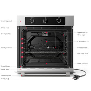 GASLANDCHEF 24" 2.12 cu. ft Convection Gas Single Wall Oven With 6 Cooking Functions
