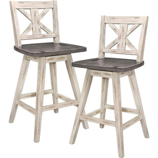 Homelegance Amsonia Counter Height Swivel Barstool, White (Set of 2)