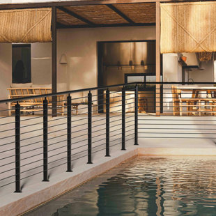 STELLWEILAN TESSBERG Cable Steel Horizontal Hole Deck Railing Post (Set of 4)