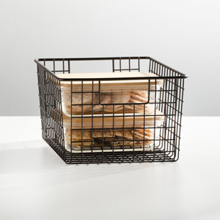 mDesign Metal Wire Food Organizer Basket with Built-In Handles