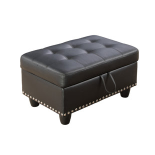 LEANN WALL WHISPERERS Faux Leather Ottoman