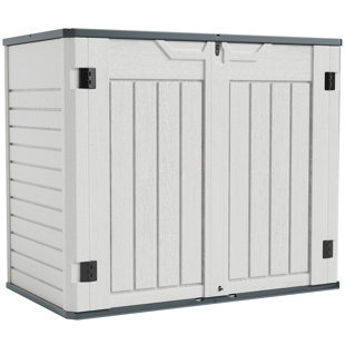 GUNJI 4 ft. W x 2 ft. D Resin Horizontal Garbage Shed