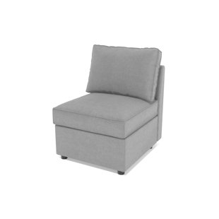 HOKKU DESIGNS Monestime 25.6'' Wide Breathable Fabric Cushion Back Armless Chair With Storage Space