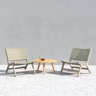 CO9 DESIGN Verge 3 Piece Teak 2 Person Seating Group