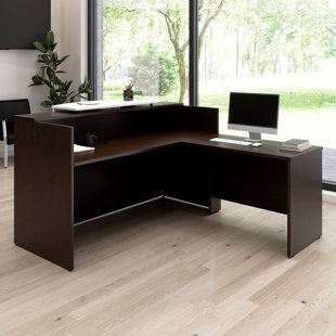 BUSH BUSINESS FURNITURE Arrive 72W x 72D Reception L Desk with Counter