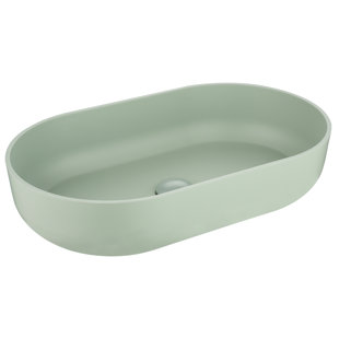 HBEZON 14'' Acrylic Oval Vessel Bathroom Sink