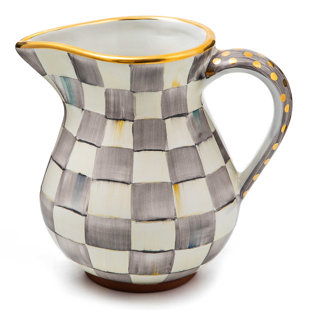 MACKENZIE-CHILDS Sterling Check® Ceramic Portly Pitcher