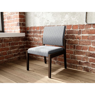 LESRO Brooklyn Waiting Reception Armless Guest Chair Wood Frame