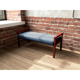 LESRO Brooklyn Waiting Reception 2 Seat Bench Wood Frame