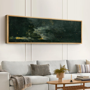 IDEA4WALL Minimal Landscape " Abstract Dark Green And Gold Flecks Modern Luxe Modern Art Calm Warm Extra Large Pictures "