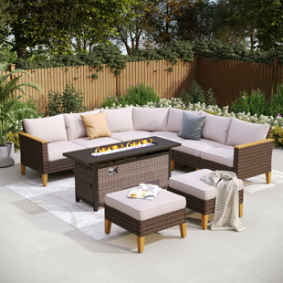 ALPHAMARTS Outdoor Wicker Patio Conversation Furniture Set