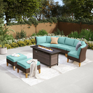 ALPHAMARTS Outdoor Wicker Patio Conversation Furniture Set