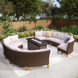 ALPHAMARTS Outdoor Wicker Patio Conversation Furniture Set