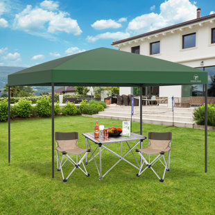 MODERN SHADE OUTDOOR LIVING SPACES Coral 10 Ft. x 10 Ft. Easy Folding Portable Waterproof Canopy Camping Gazebo with Wheel Carry Bag