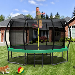 Modern Luxe Furniture 12' Round Backyard Trampoline with Safety Enclosure