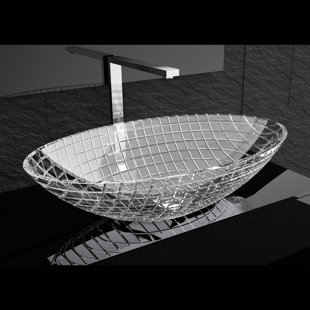 Maestro Bath Stella 13.6'' Clear Glass Oval Bathroom Sink