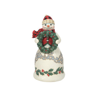 Jim Shore Heartwood Creek Highland Glen Snowman Plaid Vest Figurine 6.7in H