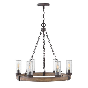 HINKLEY Sawyer 24" Six-Light 12v Outdoor Candle Chandelier - LEDs Included