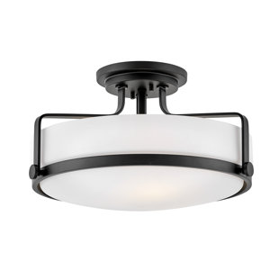 HINKLEY Harper 18-in 3-Light Semi-Flush Mount Retro Ceiling Light