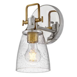 HINKLEY Easton Single Light Bath Vanity Fixture w/ Clear Seedy Glass Shade