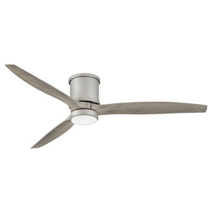 HINKLEY Hover Flush 60" Indoor/Outdoor Integrated LED Propeller Ceiling Fan with Remote