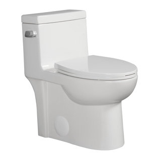 BRABOL 1.28 GPF Flush Elongated Floor Mounted One-Piece Toilet (Seat Included)
