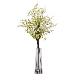 PRIMRUE Cherry Blossoms Floral Arrangements in Vase