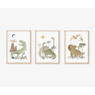 NEMO AND HER Dinosaur Paper Print Set - Unframed Prints