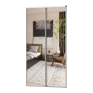 CHIC MODE Comprehensive 1-Panel Mirror Sliding Interior Doors 60" x 80" Prefinished Manufacture Wood