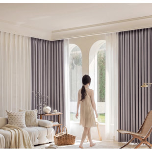 ACHERNAR LLC Chenille Room Darkening Curtain Panel Pair