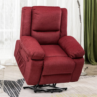 COMHOMA Power Lift Recliner Chairs for Elderly, Electric Big Heated Massage Recliner Sofa with 2 Side Pockets, Fabric