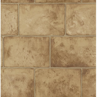 One Allium Way® Designs Toffee Algernard Stone Blocks Unpasted Wallpaper