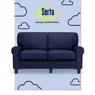 Serta Copenhagen 61" Rolled Arm Sofa, Easy Care Fabric, Soft Pillow Back, Pocket Coil Seat Cushions