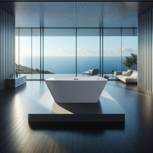 FAMEGLOBAL (SHENZHEN) CROSS-BORDER SUPPLY CHAIN MANAGEMENT CO., LTD. 59'' x 29'' Freestanding Soaking Acrylic Bathtub