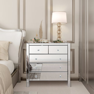 HOMEBELONGS Eva 5-drawers 35" W Mirrored Chest