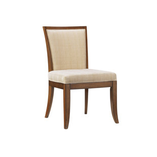 TOMMY BAHAMA HOME Ocean Club Kowloon Fabric Side Chair in Brown/Taupe/Cream