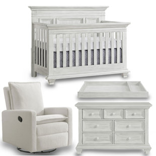 OXFORDBABY Weston Convertible 4 Piece Nursery Furniture Set