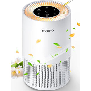 MOOKA Air Purifiers for Home Large Rooms up to 1200 sq. ft. with True HEPA Filter, White