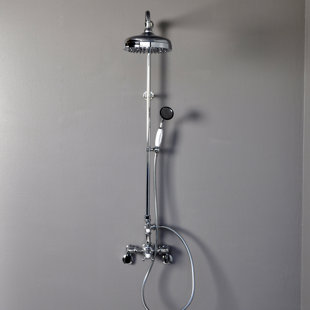 STROM LIVING Thermostatic Exposed Complete Shower System with Adjustable Centers and Handheld Shower