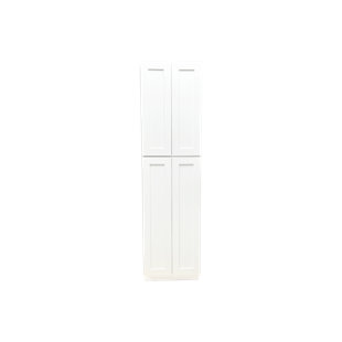 L & C CABINETRY VAB Double Door 24'' W x 96'' H Plywood Corner Pantry / Tall Cabinet Ready-to-Assemble