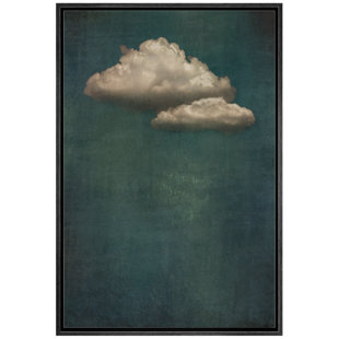 WALL26 Clouds " Dark Navy Blue Duotone Clouds Abstract Landscapes Minimalist Wall Decor Artwork 3 "