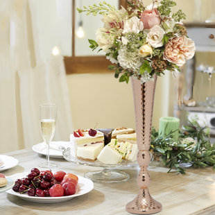 YXSUN Tall Metal Trumpet Vases (Set of 10)