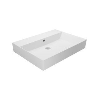 WS Bath Collections 17.7'' Ceramic Rectangular Bathroom Sink with Overflow
