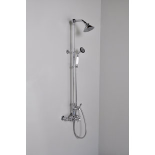 STROM LIVING Exposed Thermostatic Shower System 36" Wall Mounted with 1.75GPM Handshower & Lever/Cross Handles