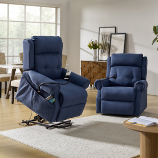 14 KARAT HOME INC. Heman Heated Massage Lift Assist Power Recliner with Adjustable Headrest (Set of 2)