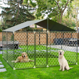 NINGBO GAOXING LEISURE PRODUCTS 84'' H Steel Yard Kennel With Door