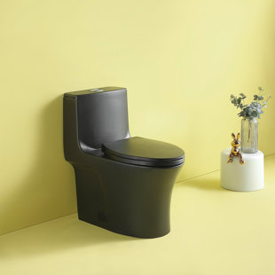 BRABOL Color 1.1/1.6 GPF Dual-flush Elongated Comfort Height Floor Mounted One-Piece Toilet (Seat Included)