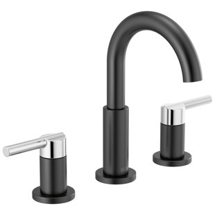 DELTA Nicoli Widespread Bathroom Faucet 3 Hole, 2-handle Bathroom Sink Faucet with Drain Assembly