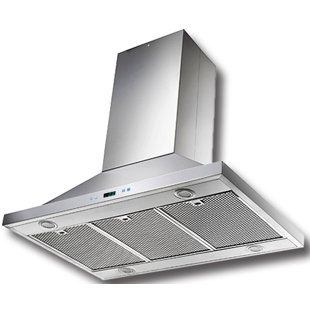 ProLine Range Hoods 48 Inches 1100 Cubic Feet Per Minute Convertible Island Range Hood with Baffle Filter and Light Included