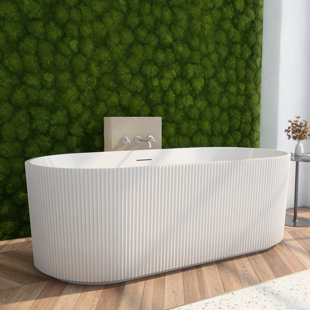 DREAMLINE Charisma 67 in. L x 29-1/2 in. W x 22-7/8 in. H Freestanding Acrylic Bathtub